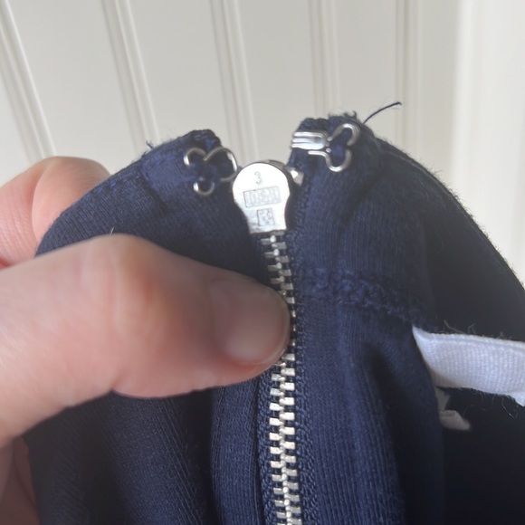 GAP Navy Blue Boatneck Zip Back Blouse Top Size xs - Picture 9 of 10